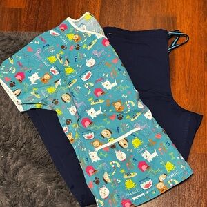 Women’s  Animal Print scrubs - teal